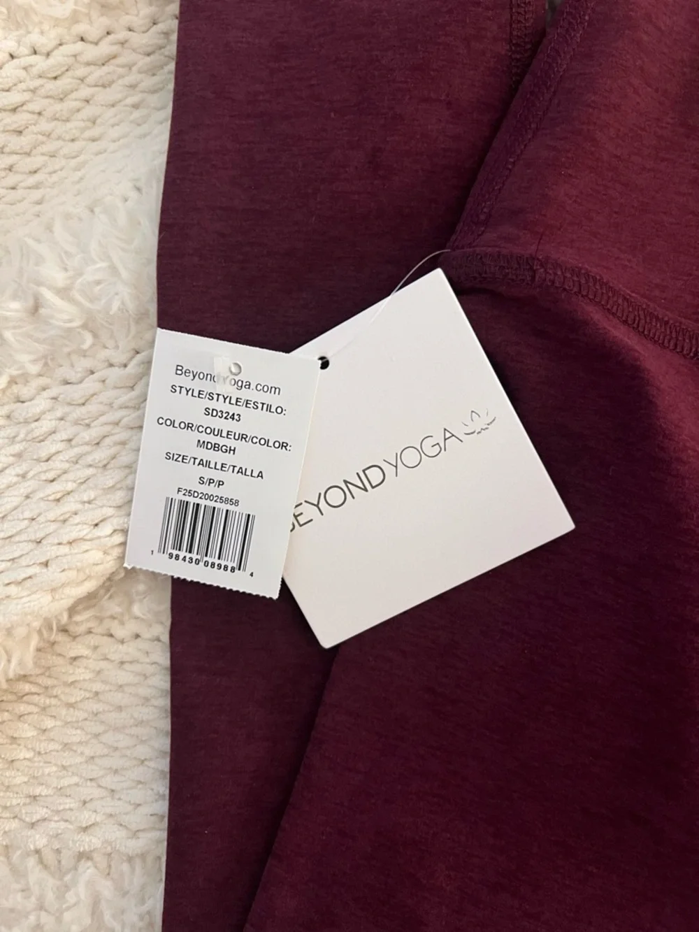 NWT! Beyond Yoga Burgundy Spacedye High-Rise Full Length Leggings - Picture 2 of 4